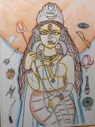 'Shibani' - Anita Roy Chowdhury - Dry Pastel - 30" x 22"