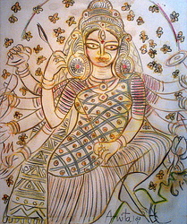 'Mother Goddess' - Anita Roychowdhury - Dry Pastel - 36x30
