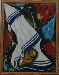'Do not leave me Mom' - Anjali Sengupta - Mixed Media - 24" x 18"