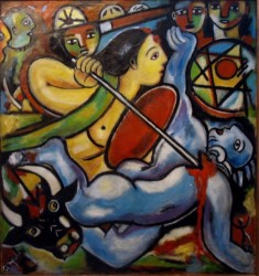 'Feminine Force' - Anjali Sengupta - Mixed Media - 31” x 33”