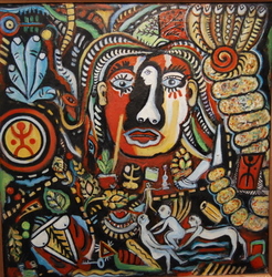 'Myth In Life' - Anjali Sengupta - Mixed media - 29" x 29"