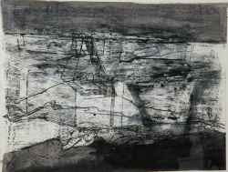 'Untitled' - Arindam Chatterjee - Oil, charcoal and ink on paper - 18" x 24"
