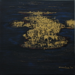 'The Golden Land' - Arunima Chowdhury - Acrylic on Canvas - 24" x 24"