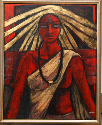 'Durga' - Arup Das - Mixed Media on Canvas - 30" x 24"