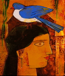 'Untitled' - Ashoke Mullick - Acrylic on Canvas - 12" x 10"