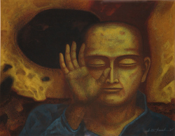 'Eruption' - Atin Basak - Tempera on Board - 17" x 22"
