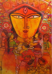 'Ma' - Bageshree Datta - Mixed Media - 27x24
