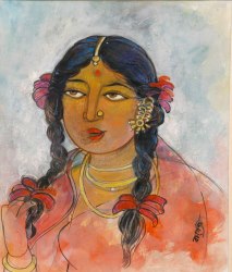 'Uma' - Bageshree Datta - Mixed Media - 14" x 12"
