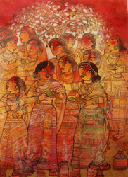 'Utsav' - Bageshree Datta - Mixed Media - 29" x 22"