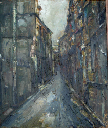 'Cityscape' - Bhaswati Das - Oil on Canvas - 23x30