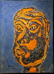 'Head' - Bipin Goswami - Pen and Ink - 24" x 18"