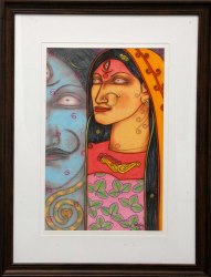 'Mahesh Gharani' - Biswajit Saha - Pastel on paper - 18" x 11"