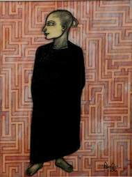 'A Holy Man' - Biswajit Saha - Mixed Media - 15" x 11"