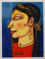 'Basumati' - Biswajit Saha - Soft pastel on paper - 14" x 10.5"