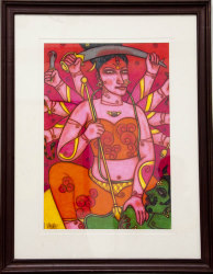 'Devi' - Biswajit Saha - Soft Pastel on Paper - 22" x 15"