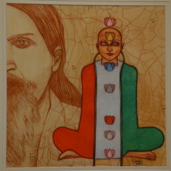 'Spiritual Freedom' - Biswajit Saha - Soft Pastel on paper - 17" x 17"