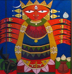 'Akal Bodhan' - Biswarup Datta - Mixed Media - 14x13.5