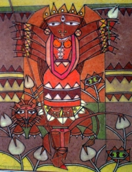 'Devi Durga' - Biswarup Datta - Mixed Media - 14” x 11”