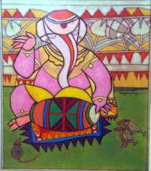 'Divine Melody' - Biswarup Datta - Ink & Pastel - 13.5" x 11.5"