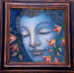 'Enlightened Purusha' - Bratin Khan - Tempera on Canvas - 15" x 15"