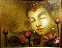 'Enlightenment' - Bratin Khan - Tempera on Canvas - 24" x 30"