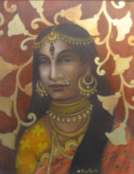 'Untitled' - Bratin Khan - Tempera on Canvas - 18” x 24”
