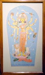 'Sri Sri Durga' - Chandrasekhar Basu Majumdar - Tempera - 47" x 27"