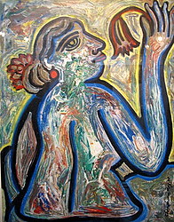 'The Lady' - Chandrima Roy - Acrylic on Paper Board - 19.5x15
