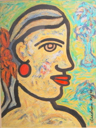 'She' - Chandrima Roy - Acrylic on Board - 19" x 14"