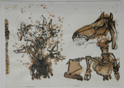 'Untitled' - Chhatrapati Dutta - Mixed Media on Archival Paper - 18" x 13"