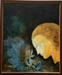 'Devi (3)' - Debabrata Chakrabarti - Acrylic on Canvas - 24" x 20"