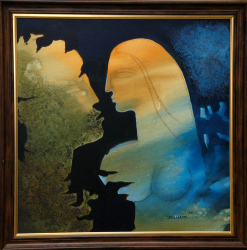 'She And He' - Debabrata Chakrabarti - Acrylic on Canvas - 23" x 23"