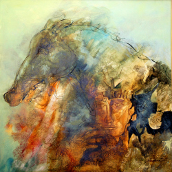 'Warrior' - Debabrata Chakrabarti - Acrylic on Canvas - 36" x 36"