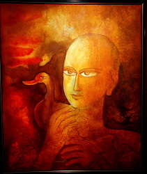 'Love' - Debabrata Chakraborty - Acrylic on Canvas - 36" x 30"
