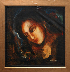 'Durga (2)' - Dipti Chakraborty - Acrylic on Canvas - 15" x 15"