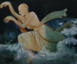 'Mahaprabhu' - Dipti Chakraborty - Acrylic on Canvas - 30" x 36"