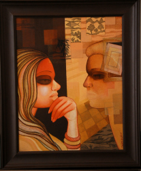 'Katha' - Dwijen Gupta - Acrylic and Ink on Canvas - 24" x 19"