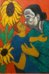 'Mother And Child' - Eleena Banik - Oil on Canvas - 36" x 24"