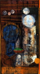 'Germination' - Gautam Basu - Tempera on Paper Board - 29" x 17"