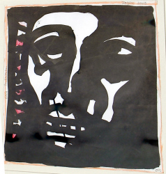 'Where Is My Freedom Prisoner' - Jogen Chowdhury - Ink with brush and Pastel - 12