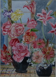 'Still Life' - Katayun Saklat - Water Colour - 27" x 19"