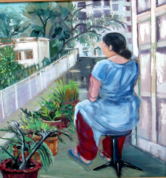 'Untitled' - Katuayun Saklat - Acrylic on Canvas - 19.5X17.5