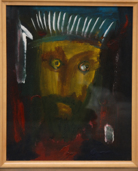 'Eye Witness' - Kishore Chatterjee - Acrylic on Board - 15" x 13"