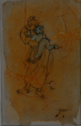 'Amma' - Krishna Bandyopadhyay - Mixed Media - 9" x 6"