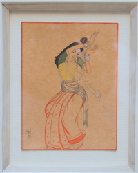 'Rhythm' - Krishna Bandyopadhyay - Watercolour - 4" x 3.5"
