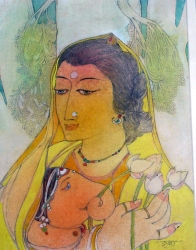 'Uma (2)' - Krishna Bandyopadhyay - Mixed Media - 15� x 12�
