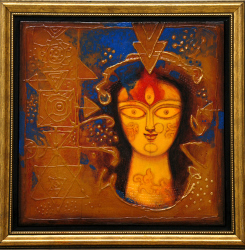 'Durga' - Manoj Mitra - Acrylic - 18" x 18"