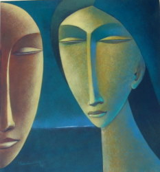 'Existance' - Munindra Rajbongshi - acrylic on acid free board - 24x20 inch