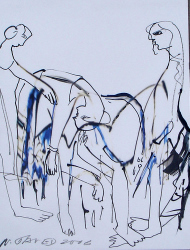 'Untitled_1' - Nabanita Javed - ink on paper - 16x12