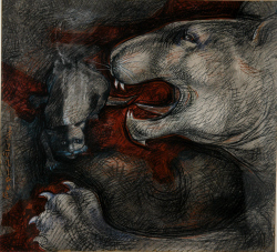 'Beast' - Niranjan Pradhan - Mixed Media - 18" x 20"